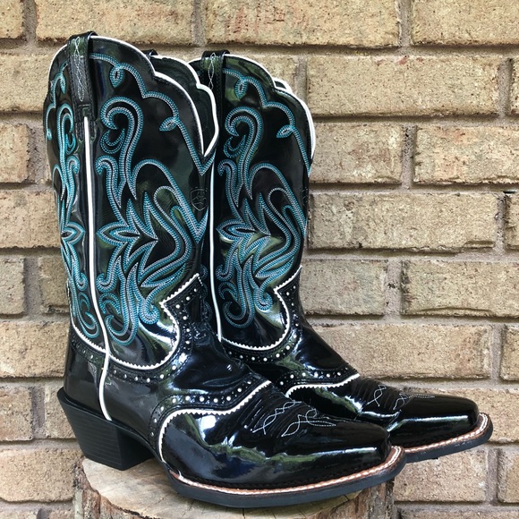 patent leather cowboy boots